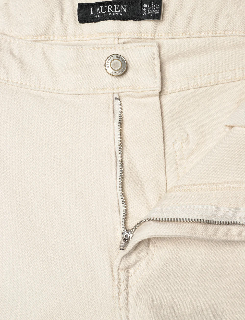 Lauren Women - High-Rise Straight Ankle Jean - suorat farkut - cream wash - 3