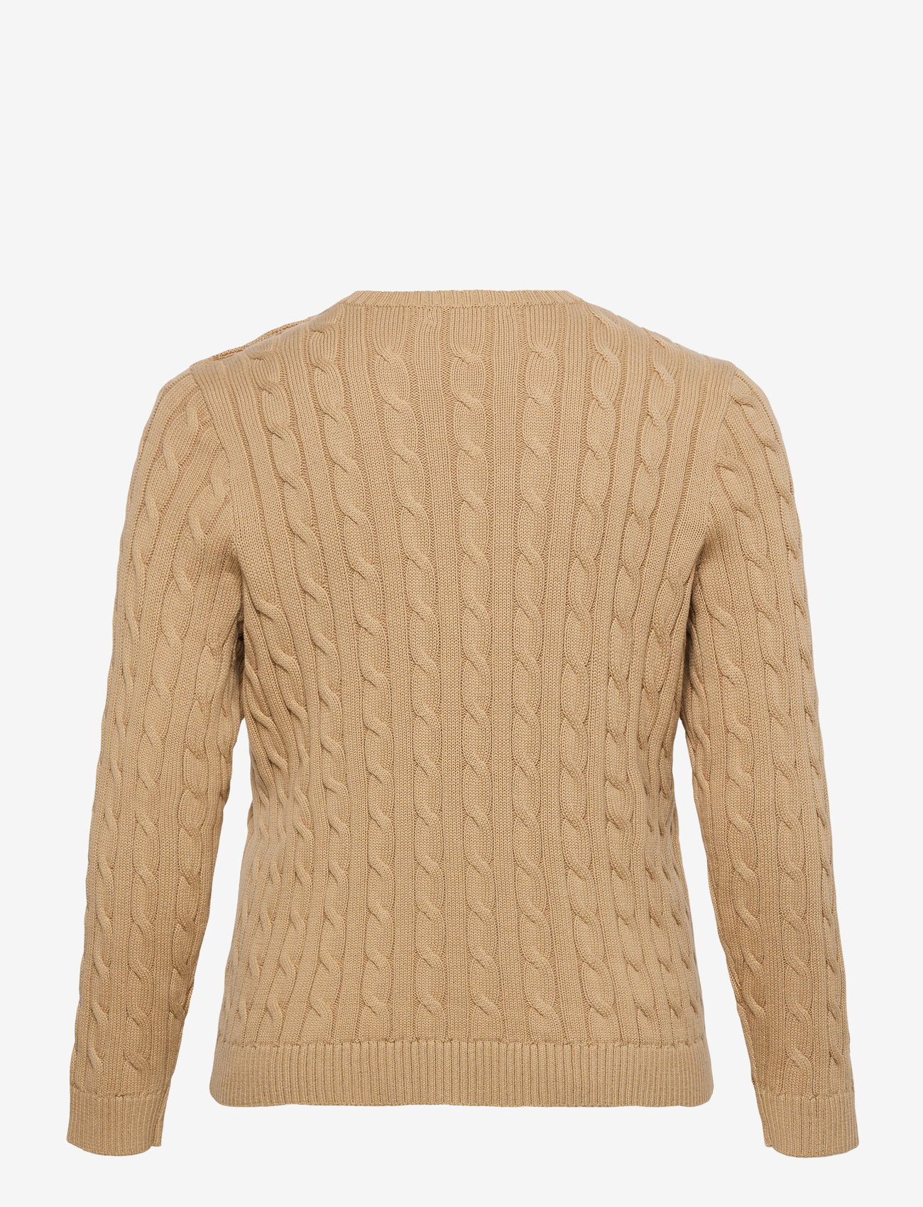 Lauren Women - Button-Trim Cable-Knit Cotton Sweater - striktrøjer - birch tan - 1