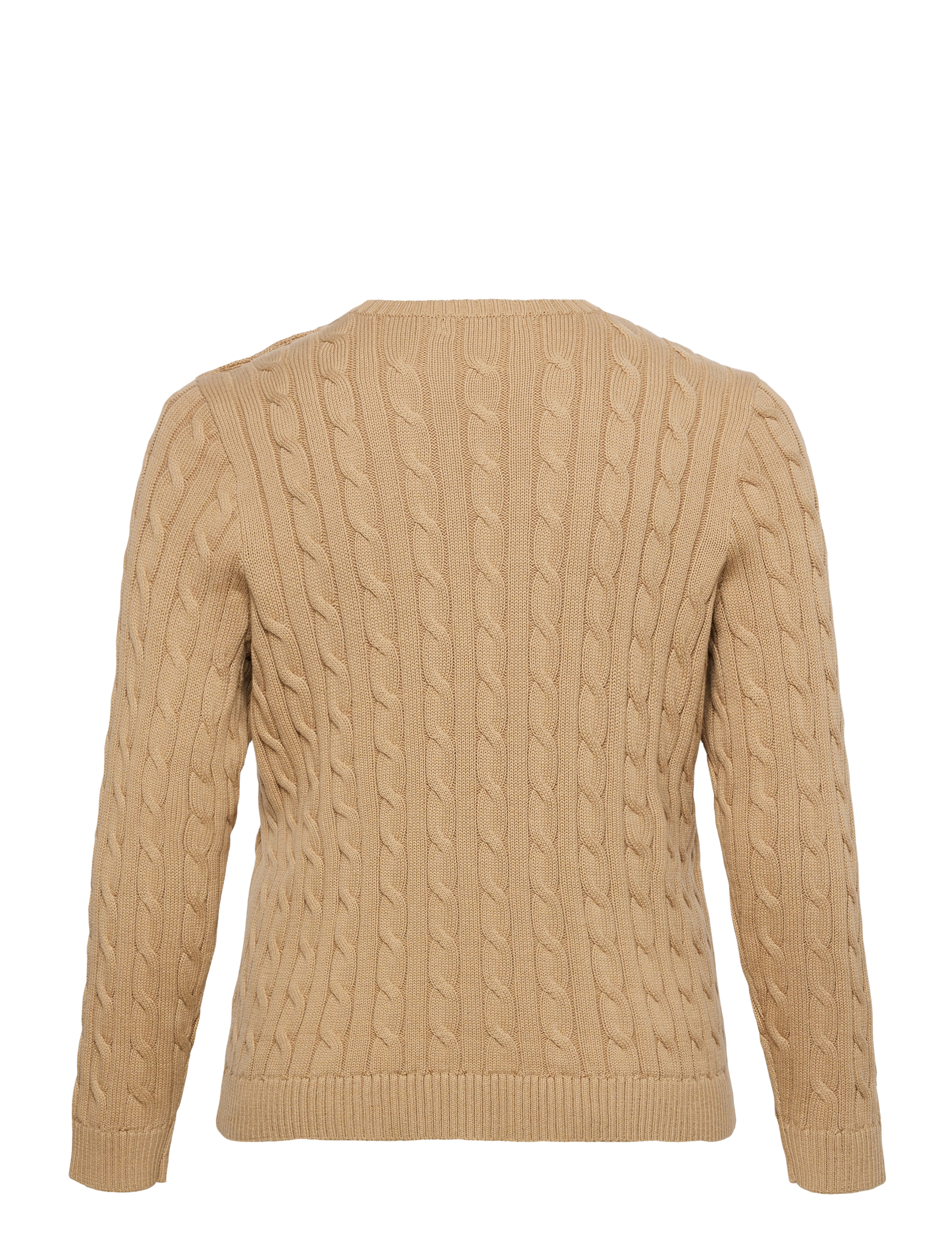 Lauren Women - Button-Trim Cable-Knit Cotton Sweater - pulls - birch tan - 1