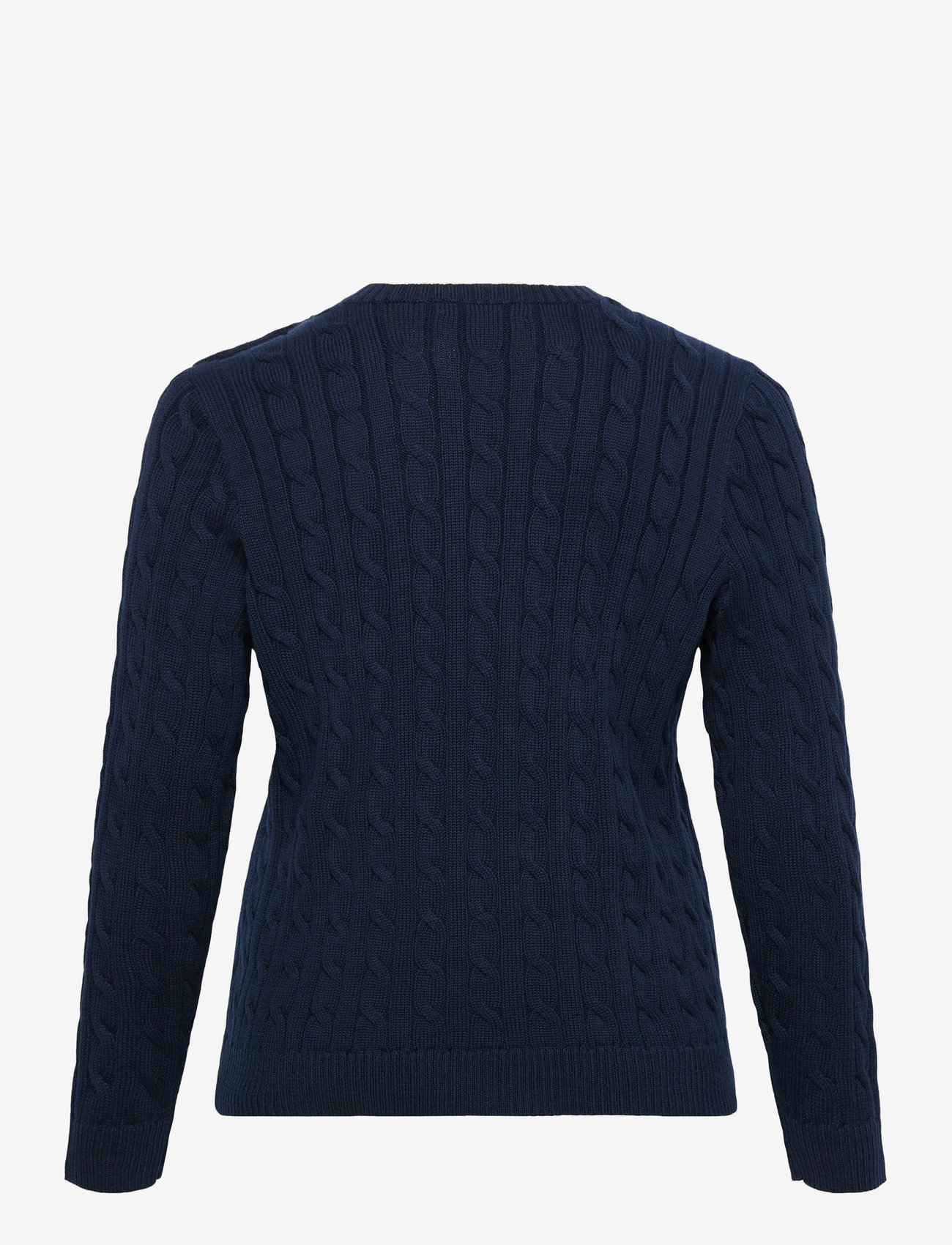 Lauren Women - Button-Trim Cable-Knit Cotton Sweater - peysur - lauren navy - 1