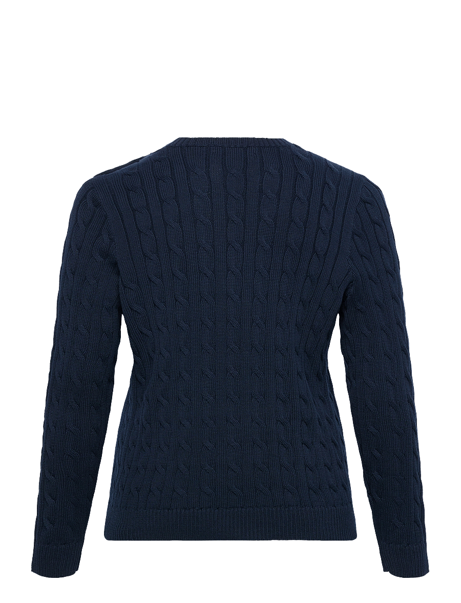 Lauren Women - Button-Trim Cable-Knit Cotton Sweater - pullover - lauren navy - 1