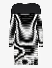 Lauren Women - Striped Cotton Boatneck Dress - trumpos suknelės - black/mascarpone - 1