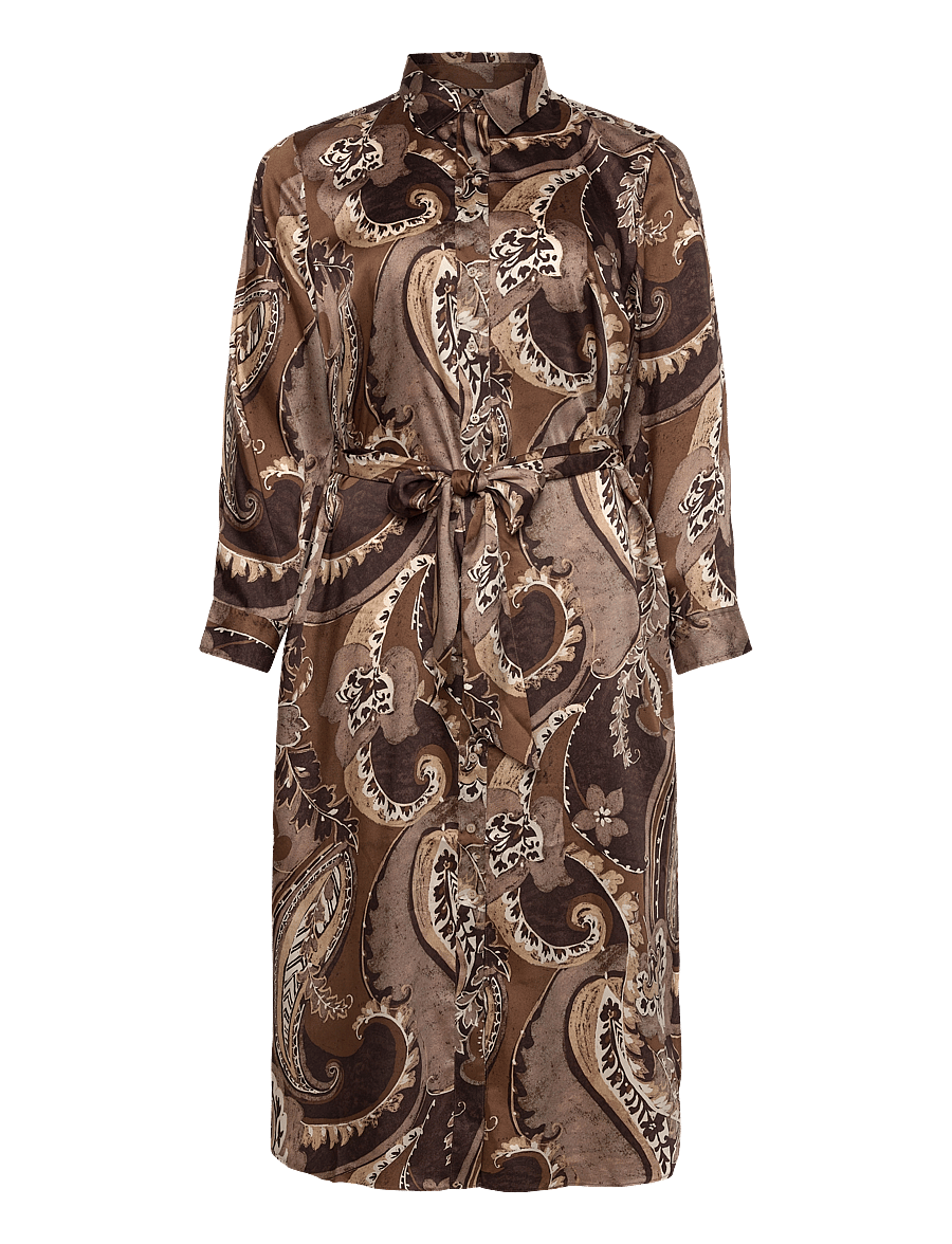 Lauren Women - Paisley Twill Shirtdress - overhemdjurken - brown multi - 0