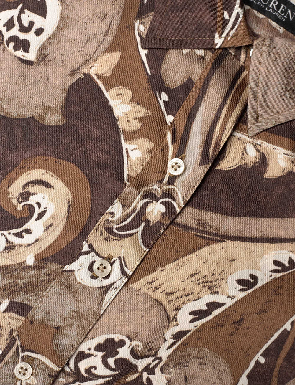 Lauren Women - Paisley Twill Shirtdress - skjortklänningar - brown multi - 4