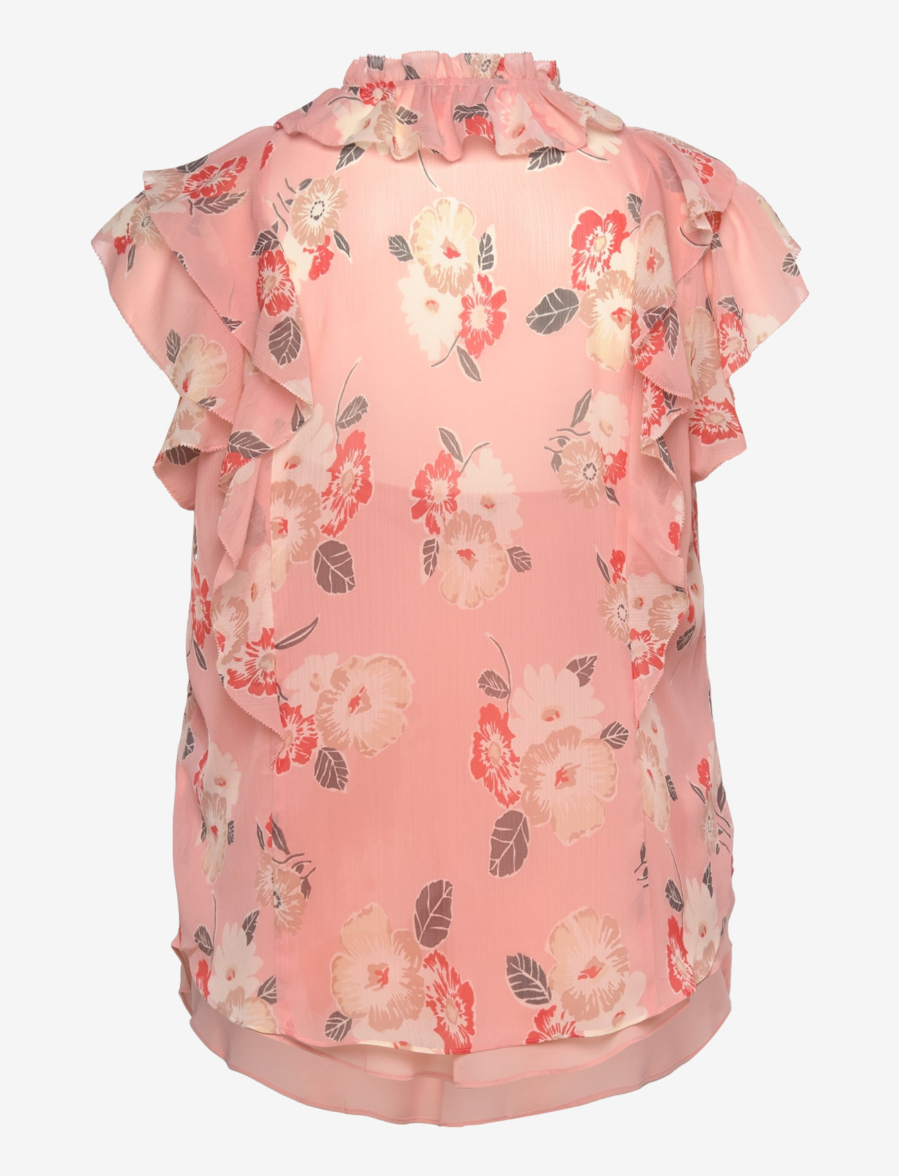 Lauren Women - Floral Ruffle-Trim Georgette Blouse - stutterma blússur - pink multi - 2