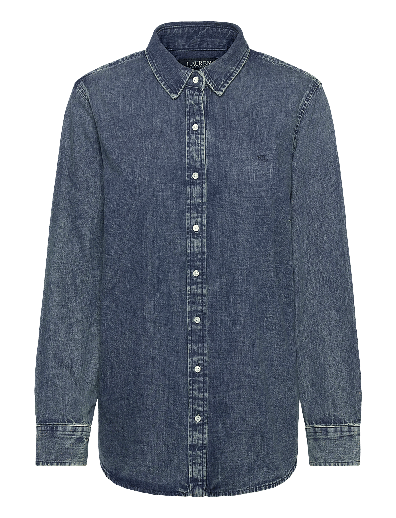 Lauren Women - Classic Fit Denim Shirt - teksasärgid - haze wash - 0
