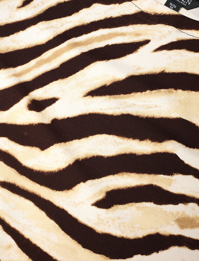Lauren Women - Zebra-Print Stretch Cotton Boatneck Tee - t-shirts - cream/brown - 2