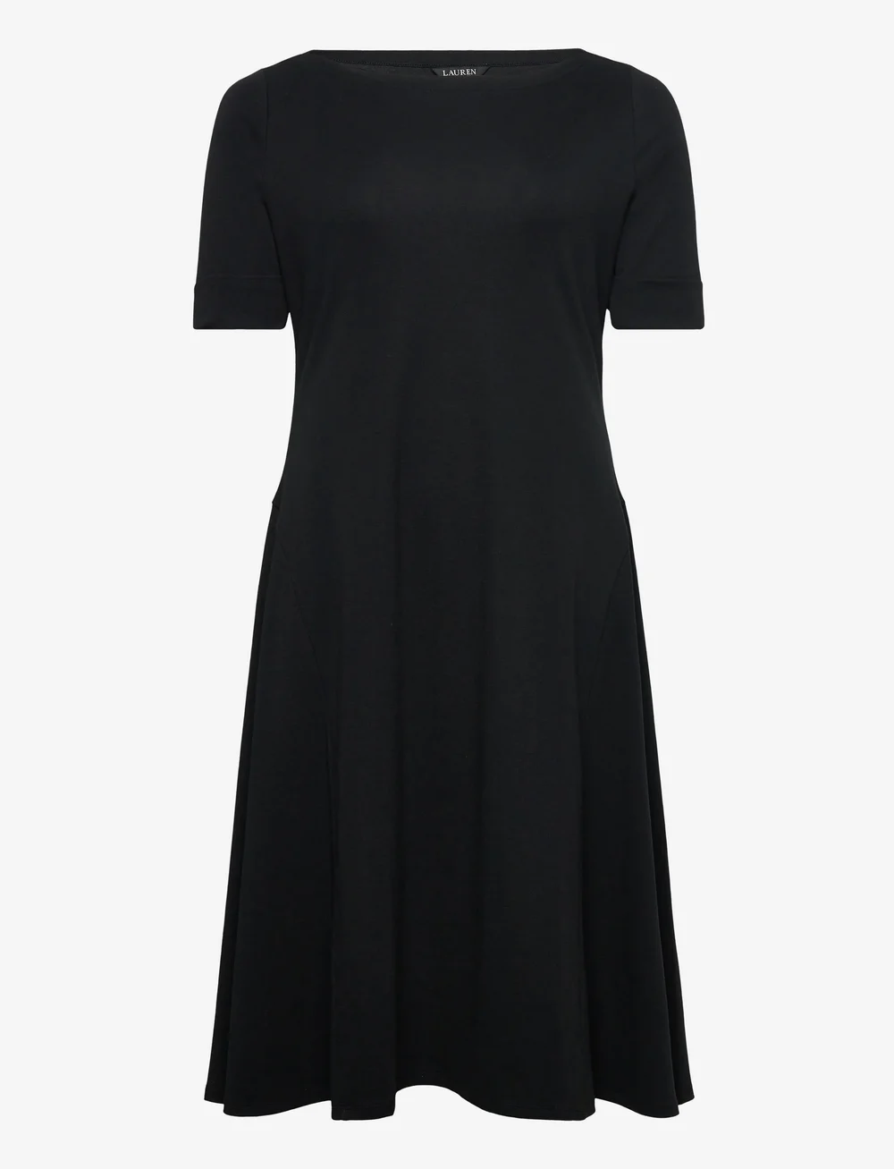 Lauren Women - Rib-Knit Stretch Cotton Midi Dress - t-shirtkjoler - black - 0