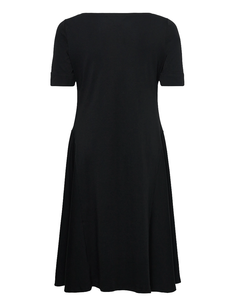 Lauren Women - Rib-Knit Stretch Cotton Midi Dress - black - 2