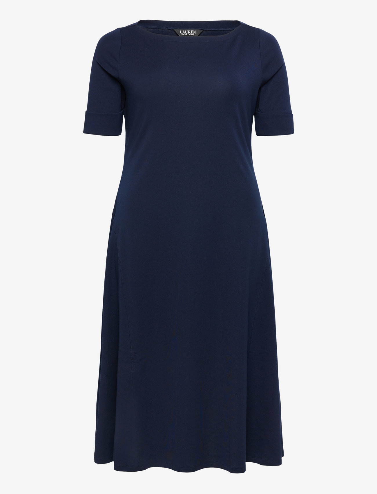 Lauren Women - Rib-Knit Stretch Cotton Midi Dress - t-shirt dresses - lighthouse navy - 0
