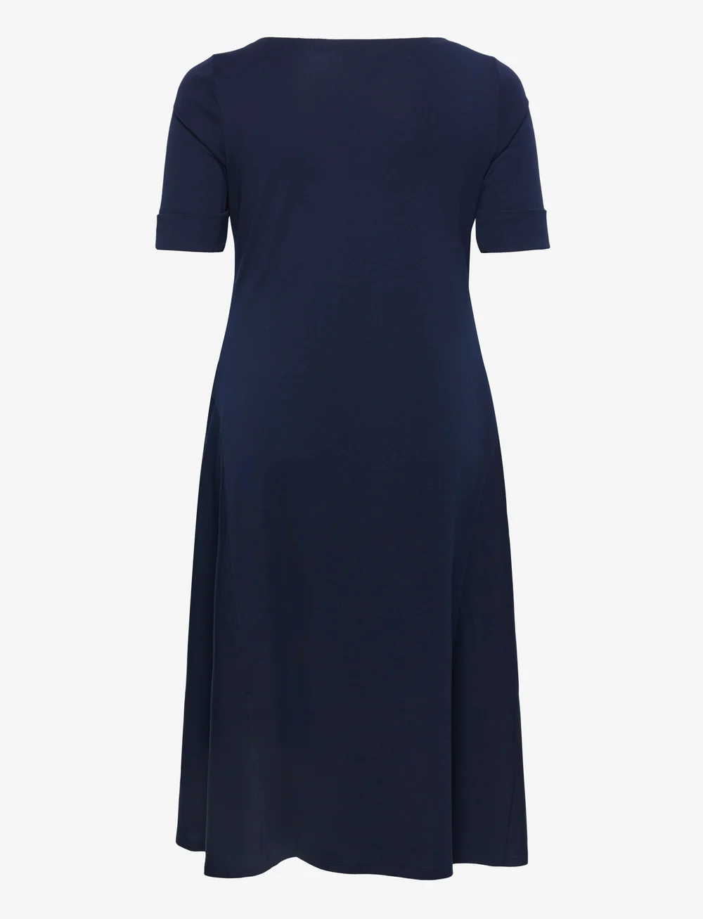 Lauren Women - Rib-Knit Stretch Cotton Midi Dress - midi dresses - lighthouse navy - 1