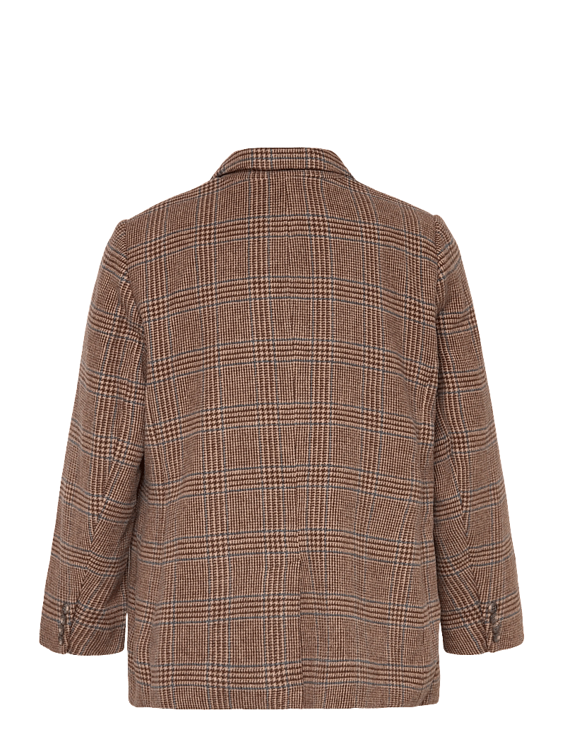 Lauren Women - Glen Plaid Wool-Blend Twill Blazer - single breasted blazers - taupe multi - 1