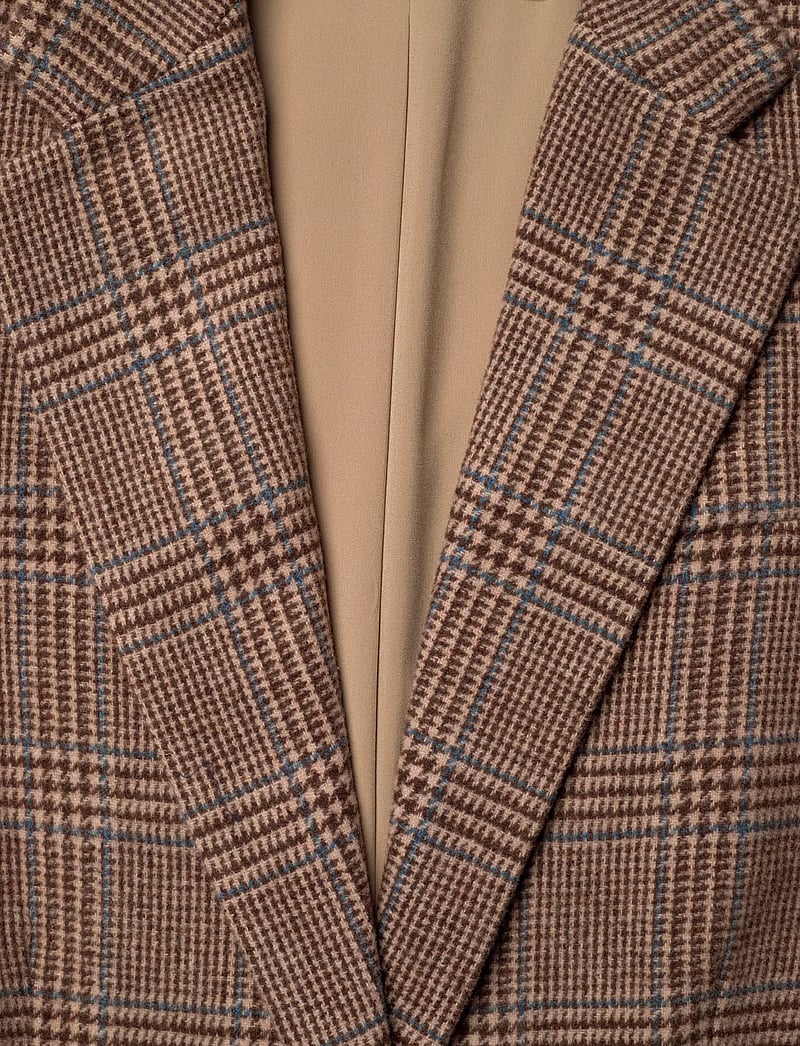 Lauren Women - Glen Plaid Wool-Blend Twill Blazer - single breasted blazers - taupe multi - 2