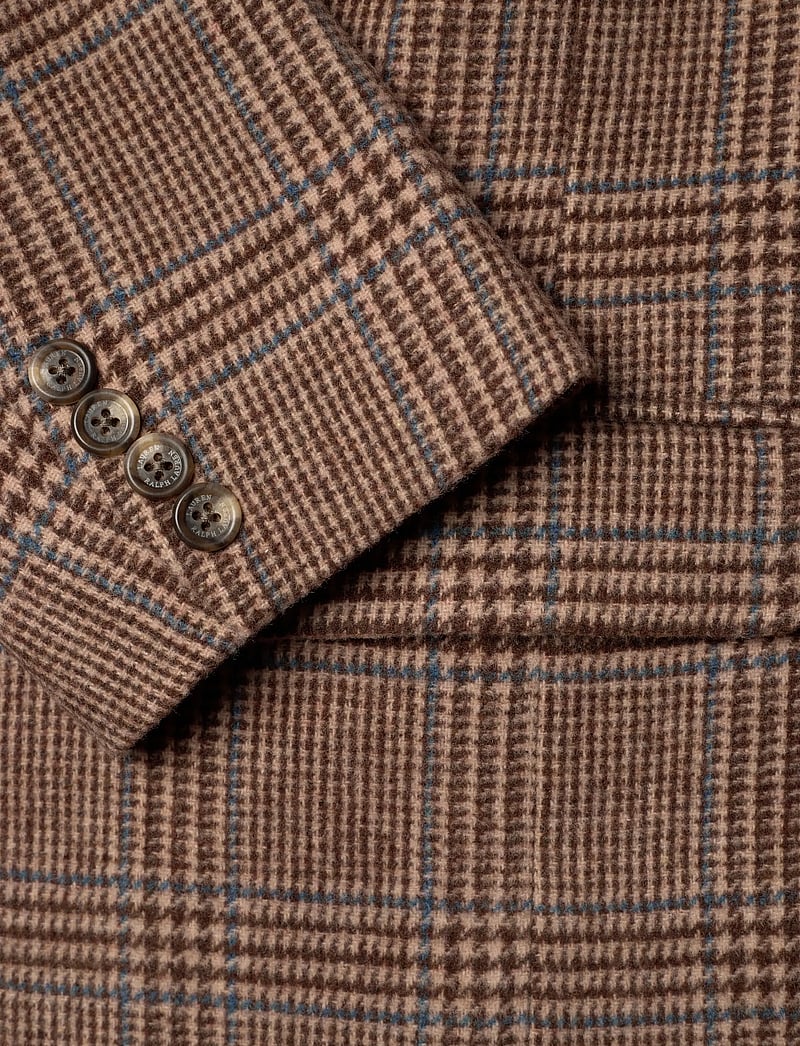 Lauren Women - Glen Plaid Wool-Blend Twill Blazer - single breasted blazers - taupe multi - 3