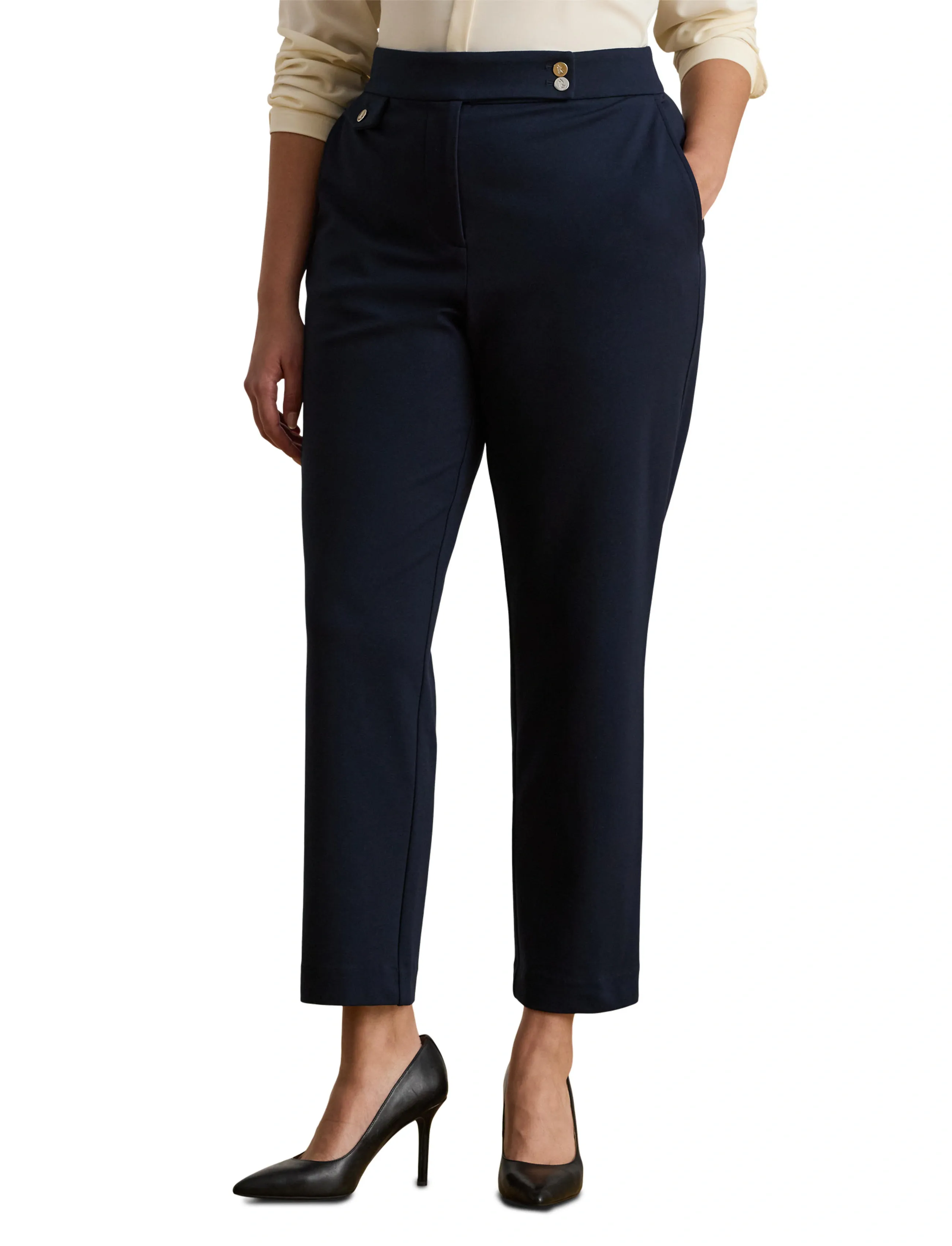 Lauren Women Ponte Ankle Pant - Chinos - LAUREN NAVY / navy