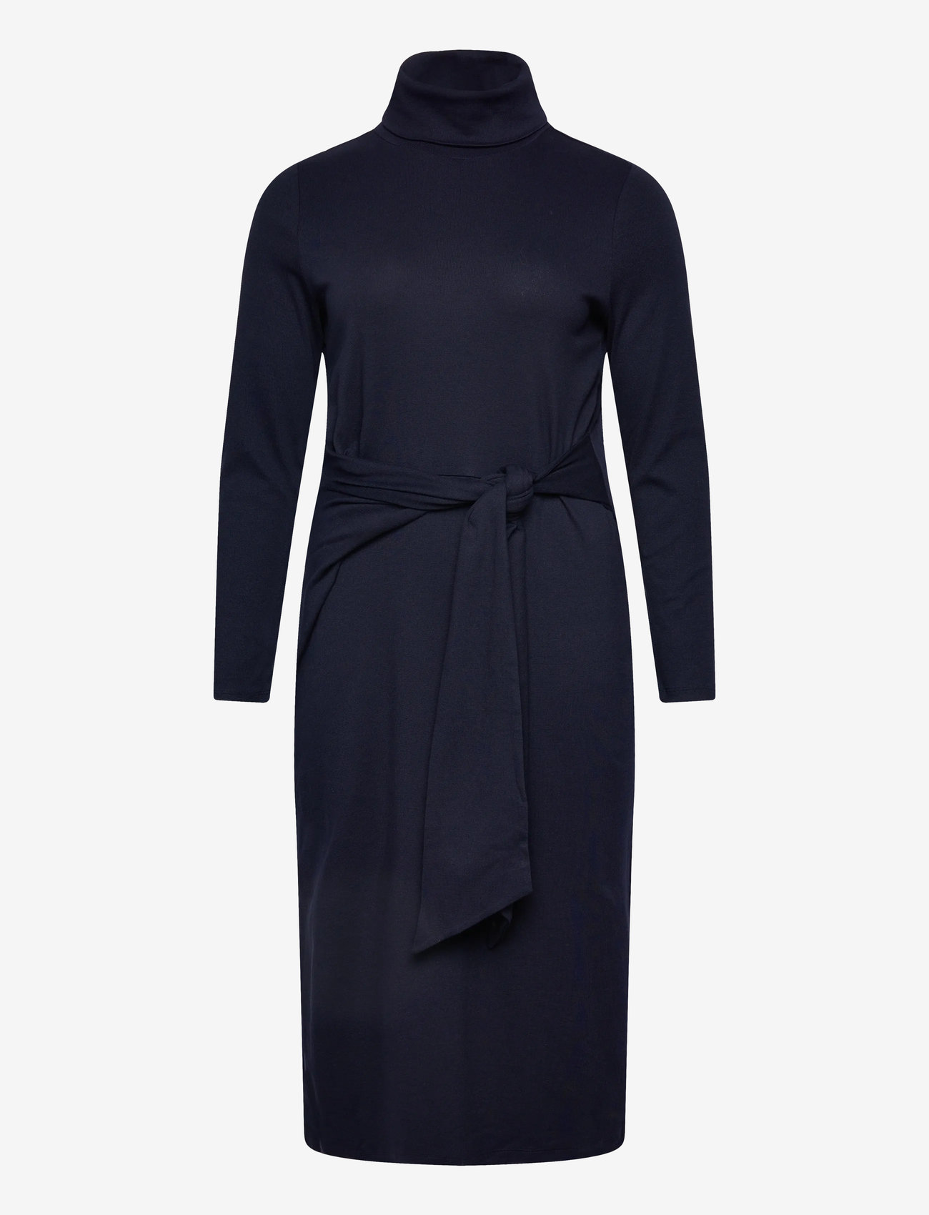 Lauren Women - Tie-Front Turtleneck Dress - midikleider - lighthouse navy - 0
