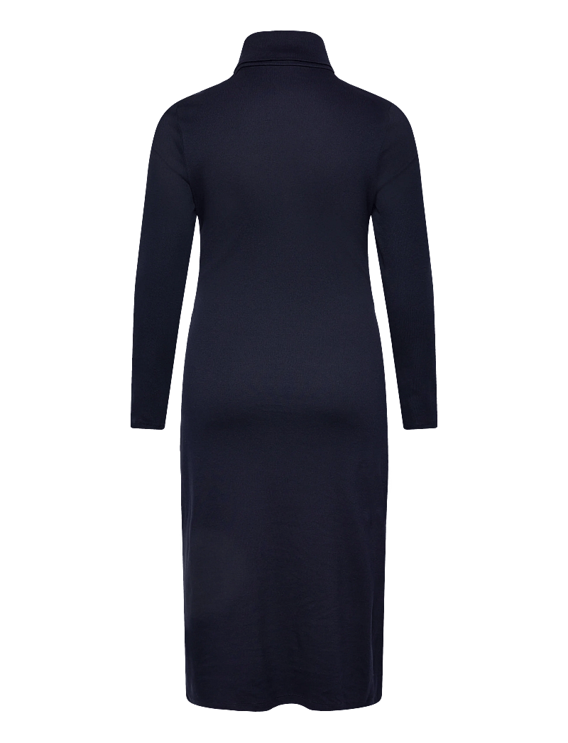 Lauren Women - Tie-Front Turtleneck Dress - midikleider - lighthouse navy - 1
