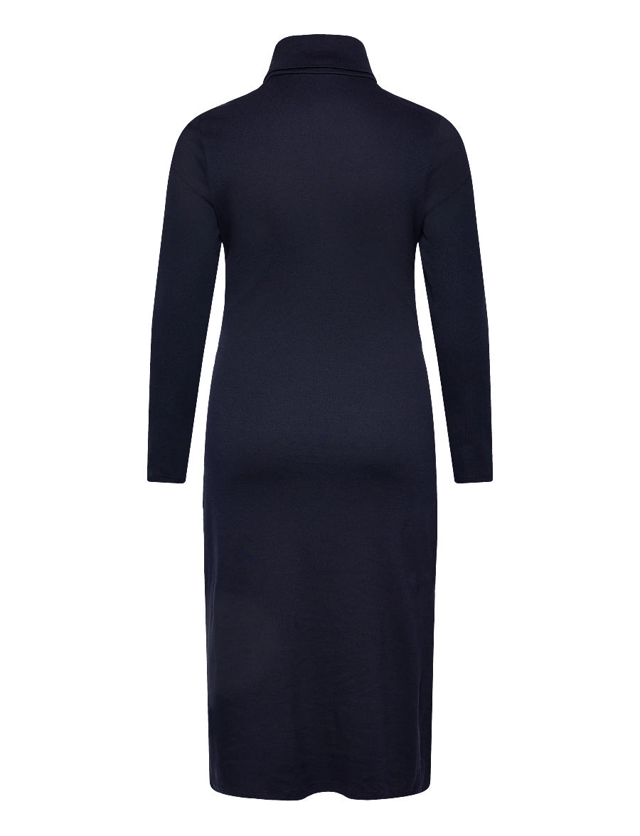 Lauren Women - Tie-Front Turtleneck Dress - robes midi - lighthouse navy - 1