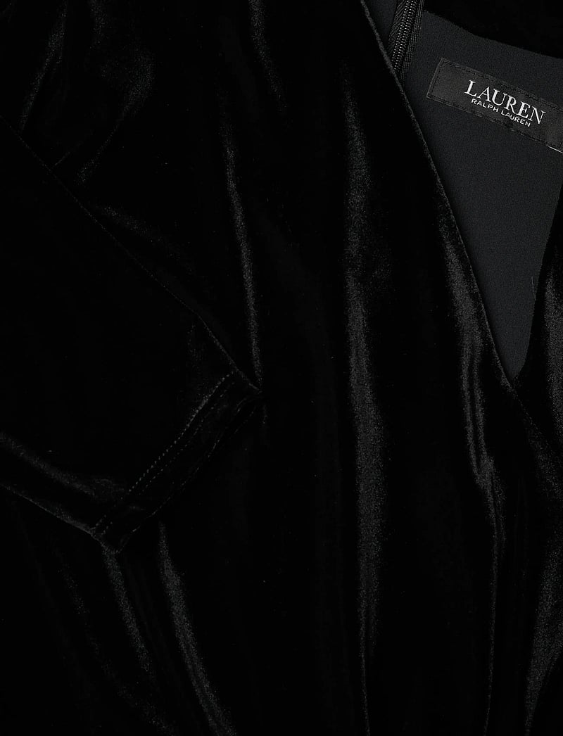 Lauren Women - Ruched Velvet Asymmetrical Dress - kootud kleidid - black velvet - 2