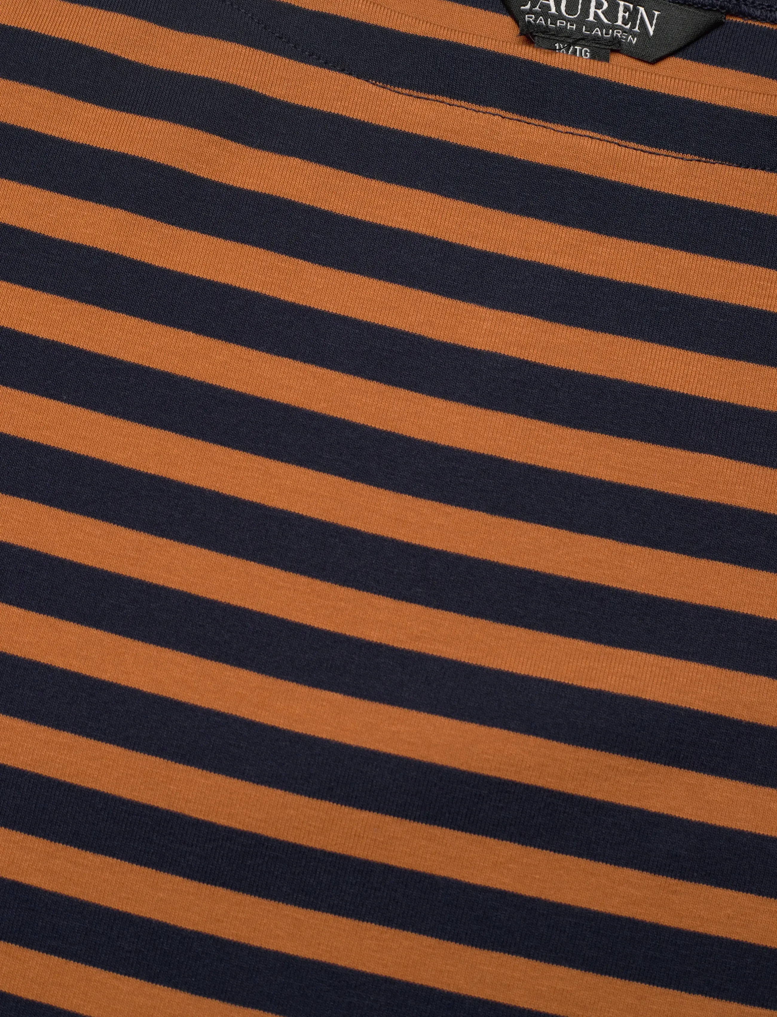 Lauren Women - Striped Stretch Cotton Boatneck Tee - t-shirts - lauren navy/cinna - 2