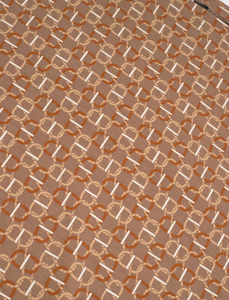 Lauren Women - Geo-Print Stretch Cotton Boatneck Tee - t-shirts - taupe multi - 2