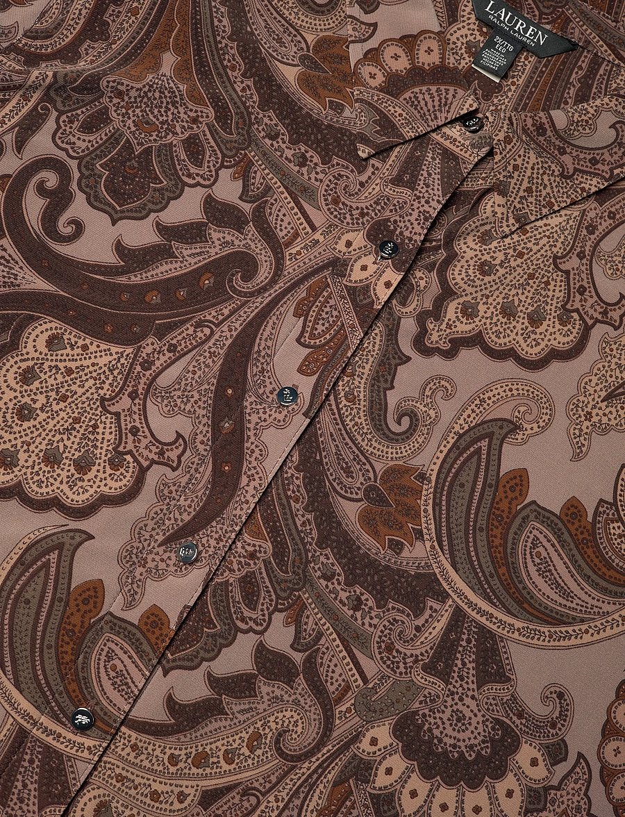 Lauren Women - Slim Fit Paisley Jersey Shirt - krekli ar garām piedurknēm - taupe multi - 2