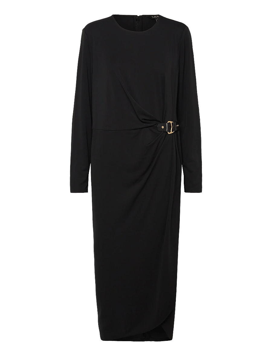 Lauren Women - Buckle-Trim Stretch Jersey Dress - festklänningar - black - 0