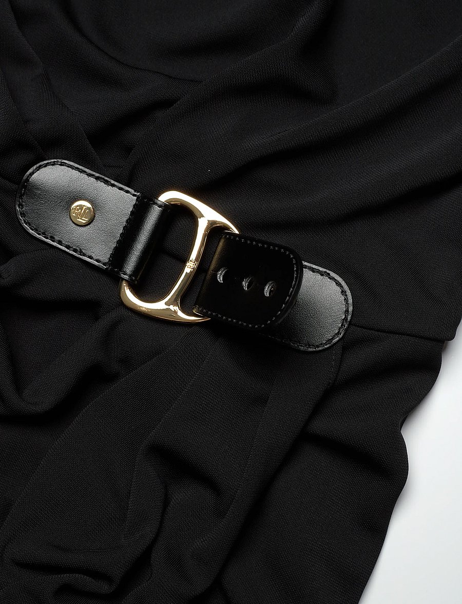 Lauren Women - Buckle-Trim Stretch Jersey Dress - festklänningar - black - 4
