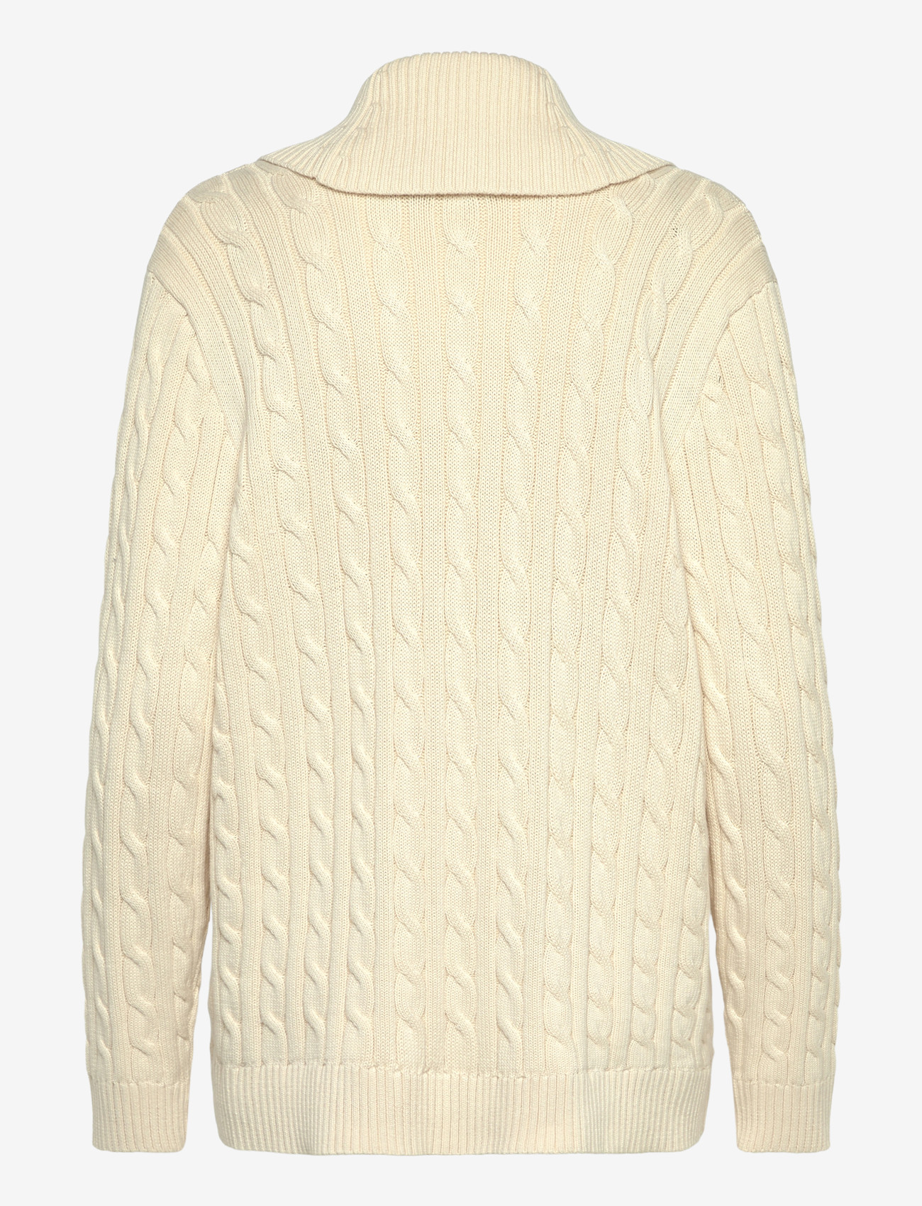 Lauren Women - Buckle-Trim Cable Shawl-Collar Cardigan - cardigans - mascarpone cream - 1