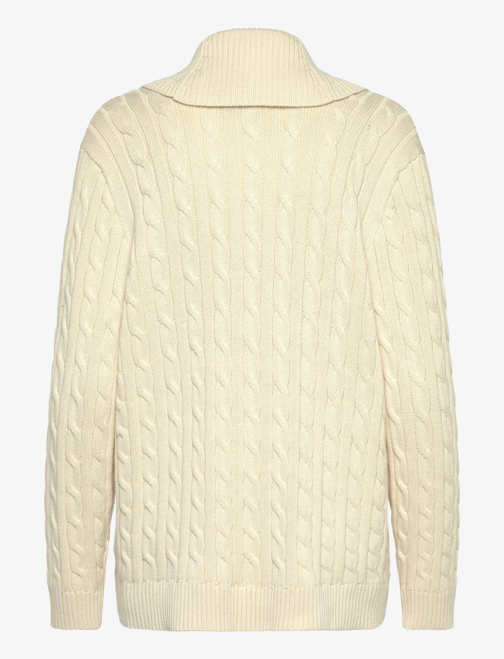 Lauren Women - Buckle-Trim Cable Shawl-Collar Cardigan - cardigans - mascarpone cream - 1