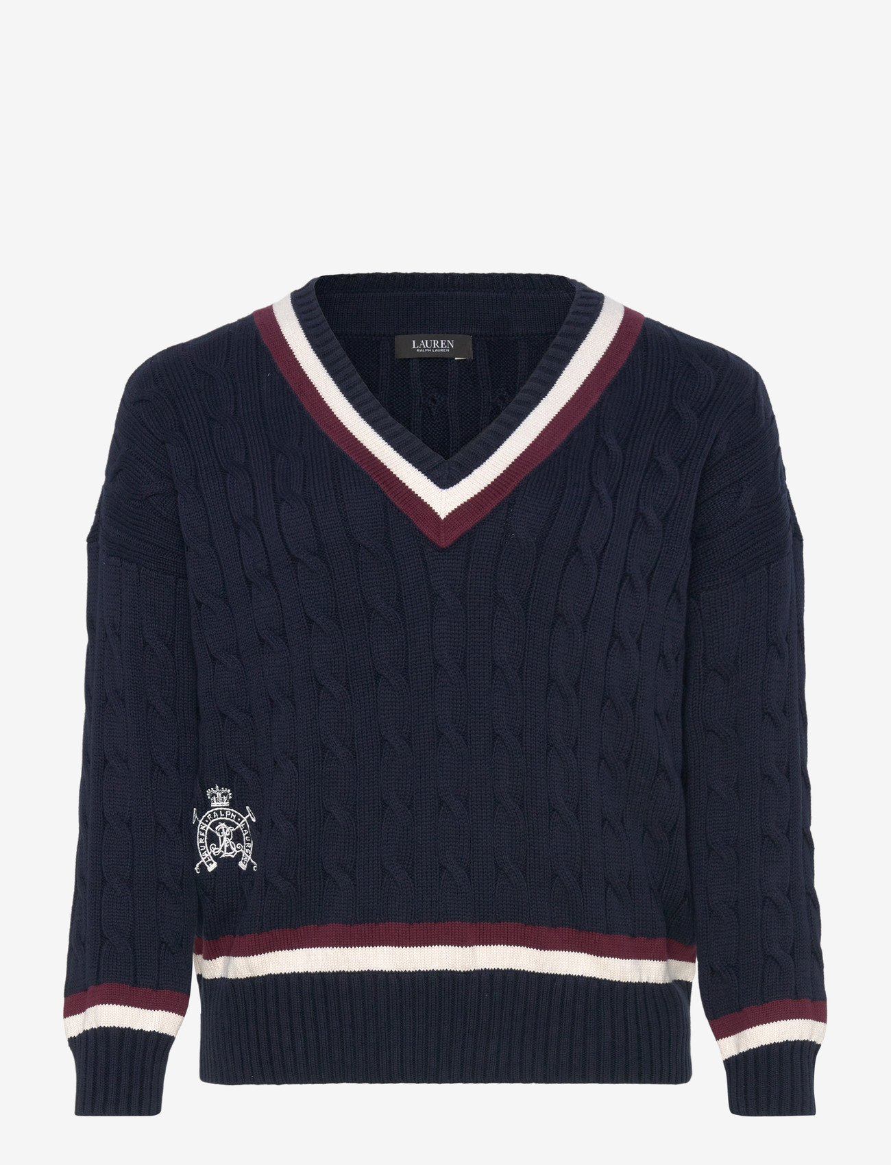Lauren Women - Cable-Knit Cotton Cricket Sweater - pullover - lauren navy/cream - 0