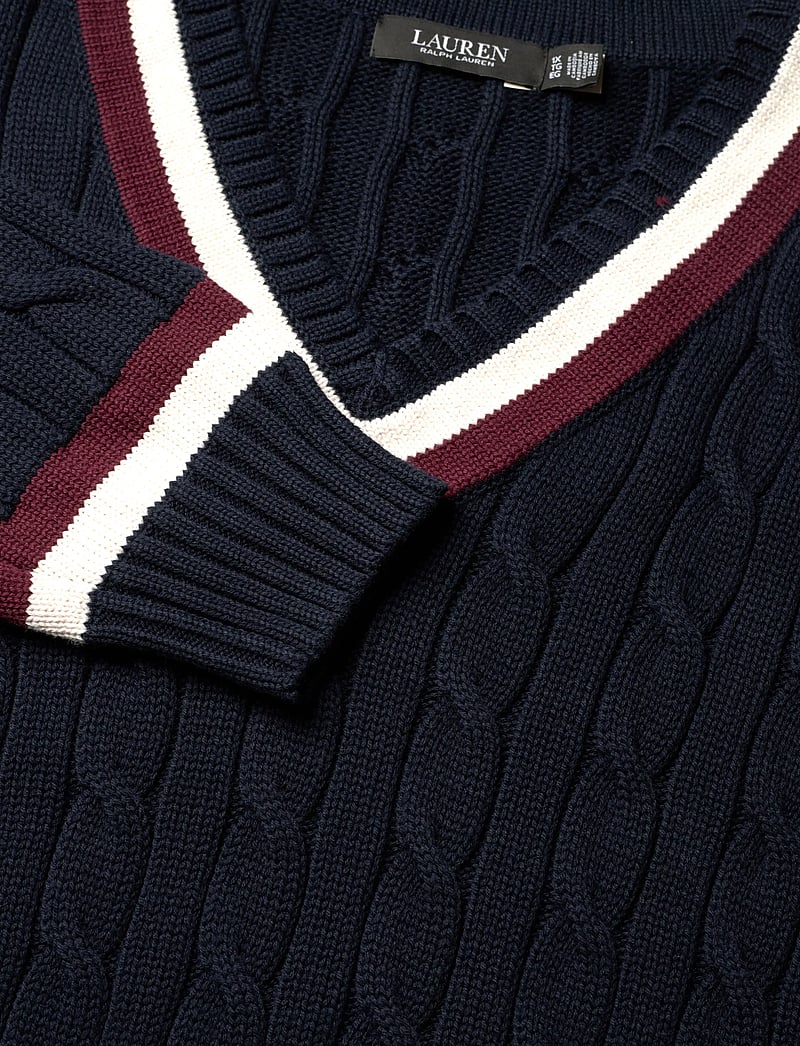 Lauren Women - Cable-Knit Cotton Cricket Sweater - pullover - lauren navy/cream - 2