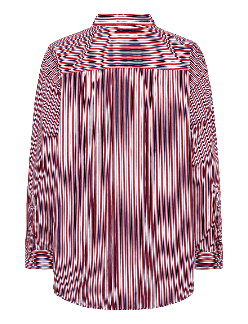 Lauren Women - Relaxed Fit Striped Broadcloth Shirt - long-sleeved shirts - orange/blue/white - 1