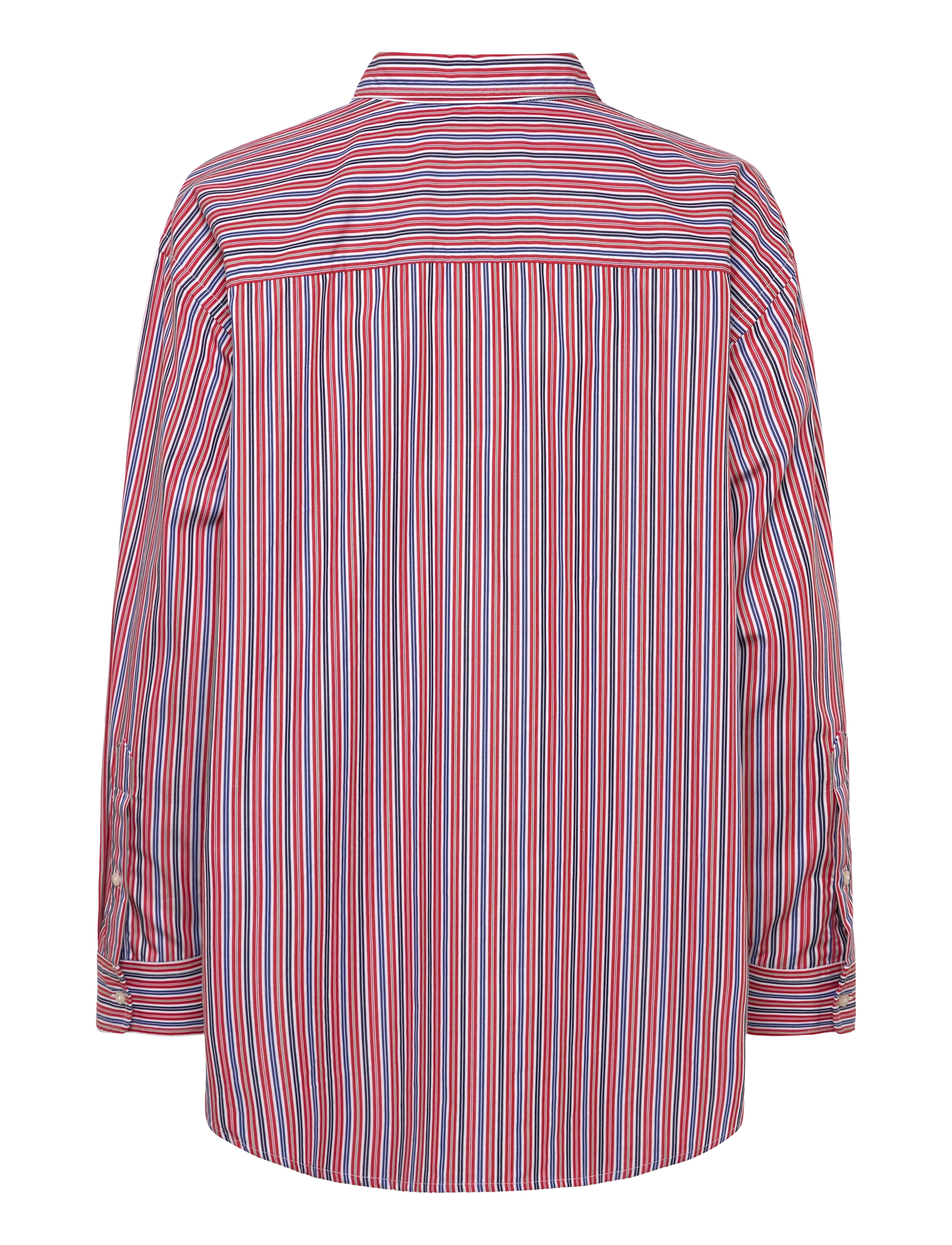 Lauren Women - Relaxed Fit Striped Broadcloth Shirt - long-sleeved shirts - orange/blue/white - 2