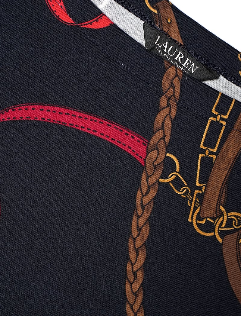 Lauren Women - Belting-Print Cotton Boatneck Tee - t-shirts - navy multi - 2