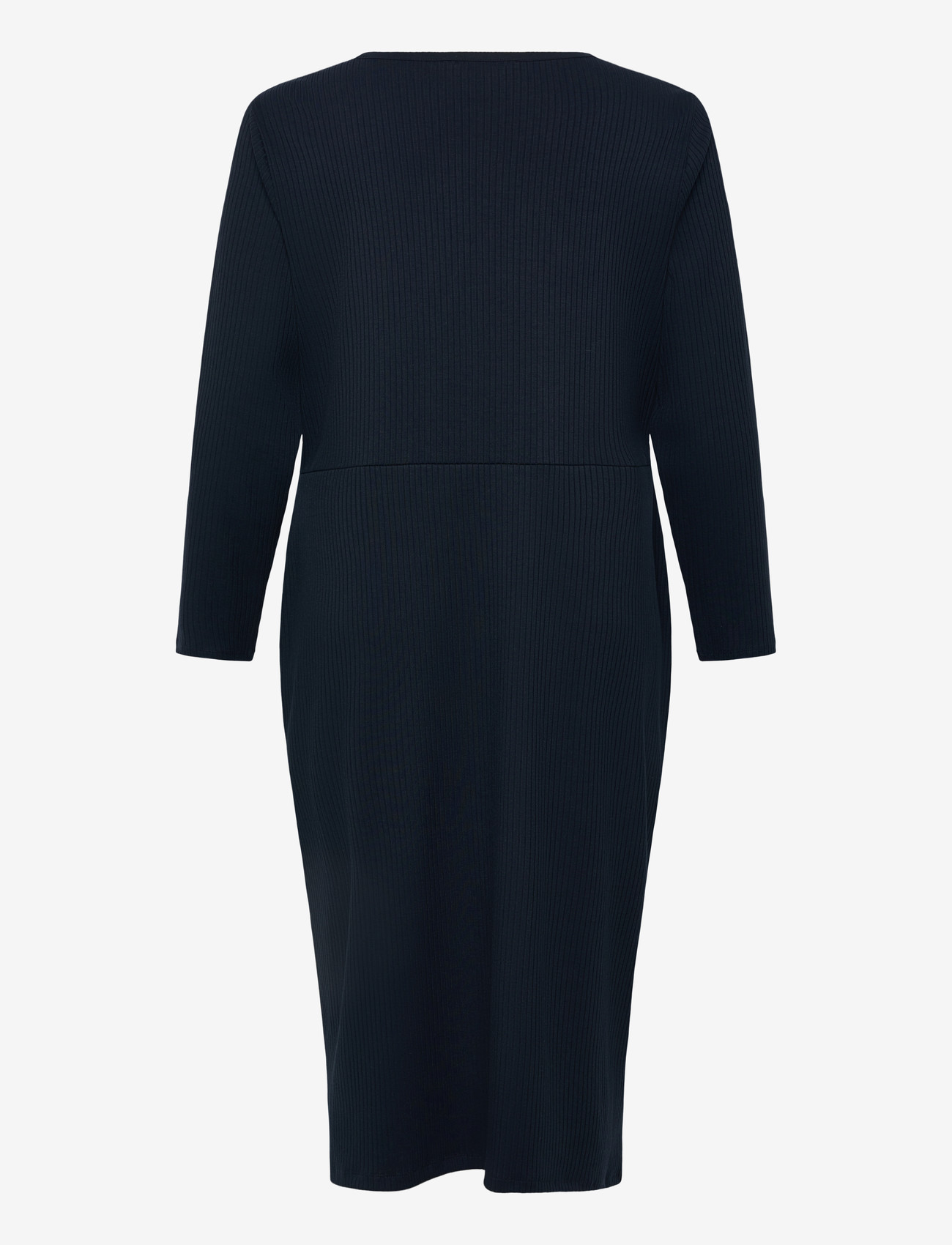 Lauren Women - Button-Trim Rib-Knit Dress - midikleider - lauren navy - 1