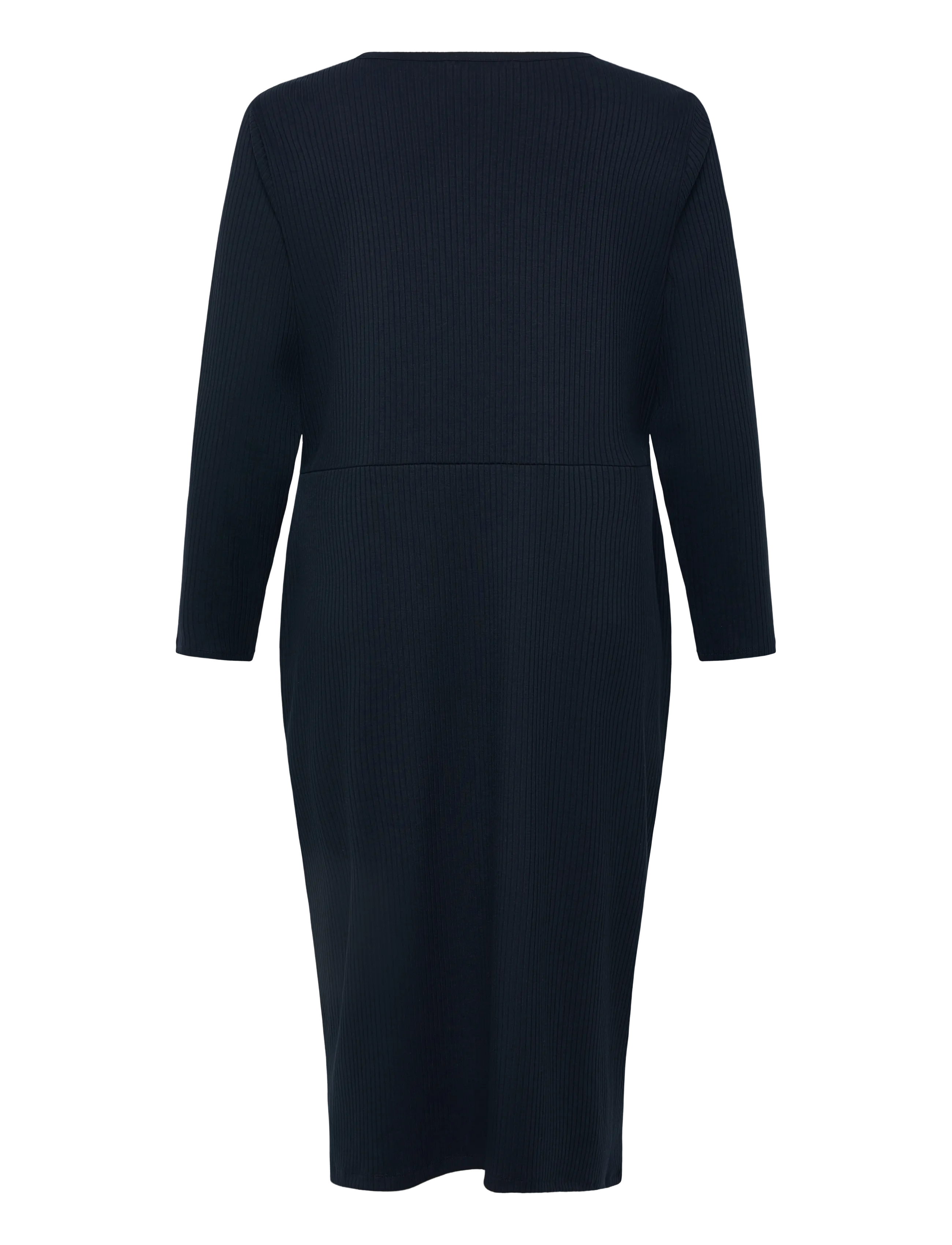Lauren Women - Button-Trim Rib-Knit Dress - midikleider - lauren navy - 2