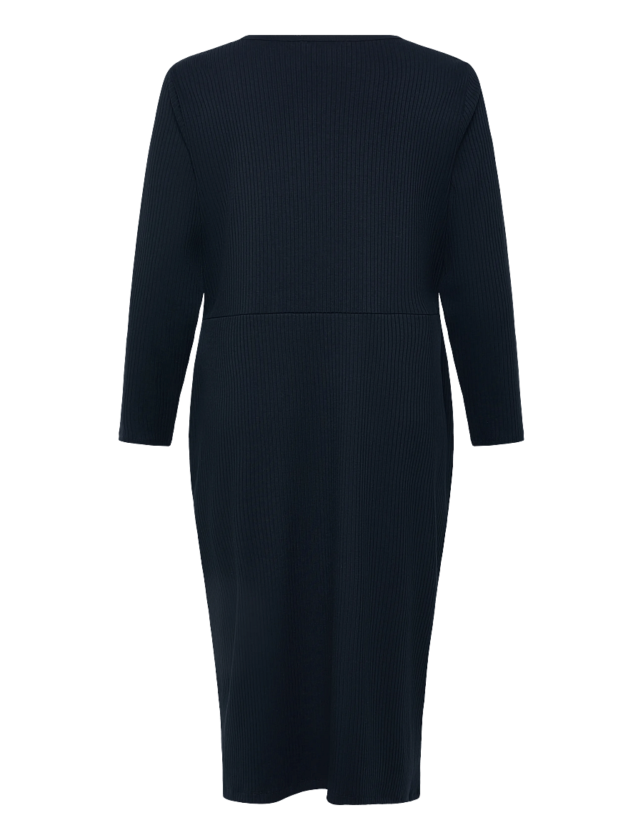 Lauren Women - Button-Trim Rib-Knit Dress - midikleider - lauren navy - 2