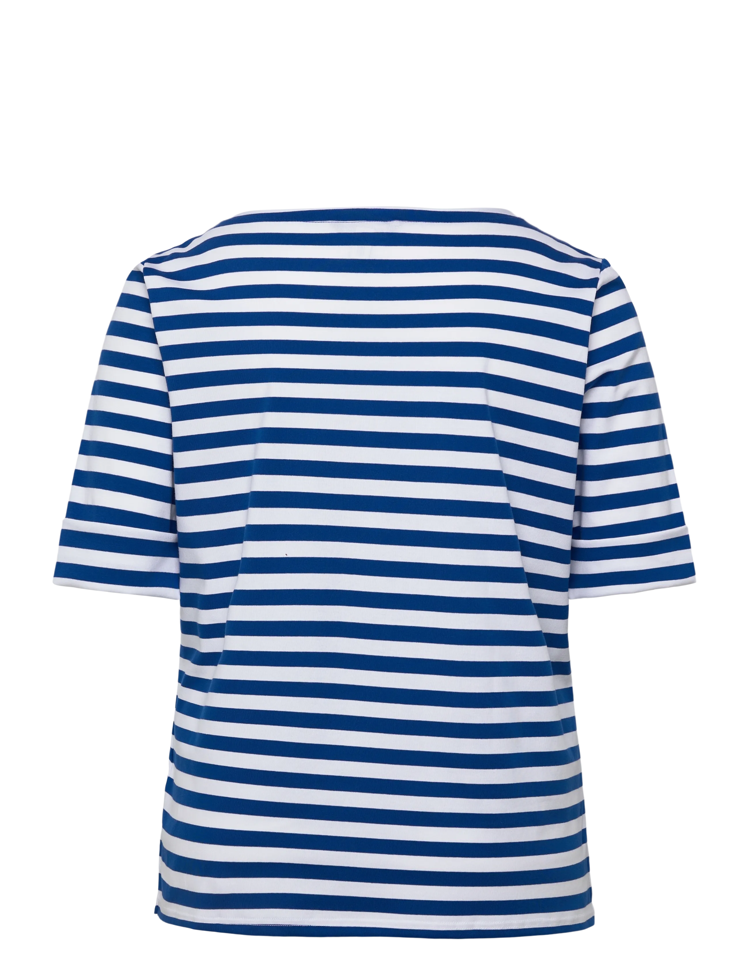 Lauren Women - Striped Stretch Cotton Boatneck Tee - t-skjorter - cruise royal/whit - 2