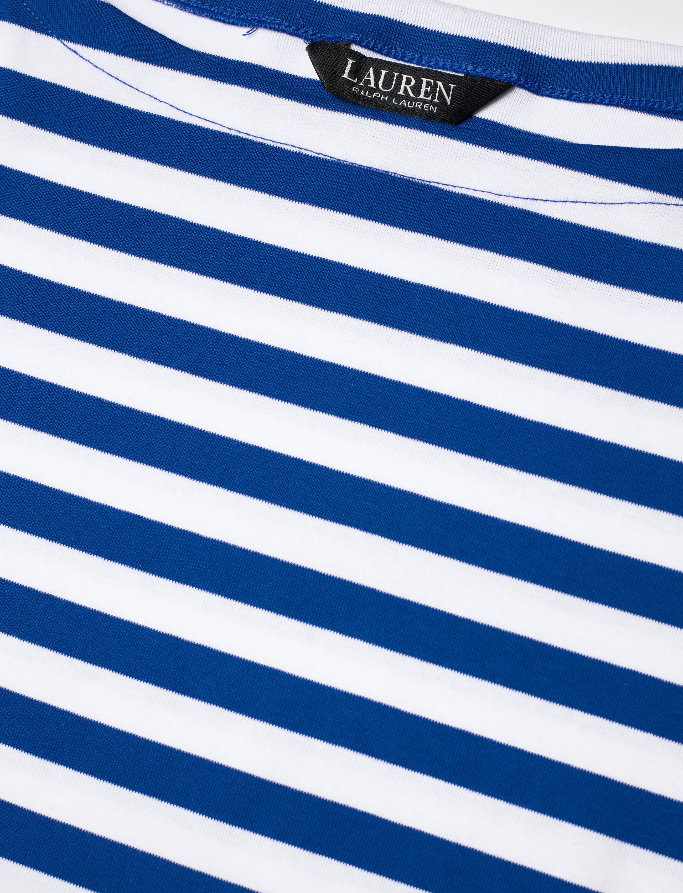 Lauren Women - Striped Stretch Cotton Boatneck Tee - t-skjorter - cruise royal/whit - 5