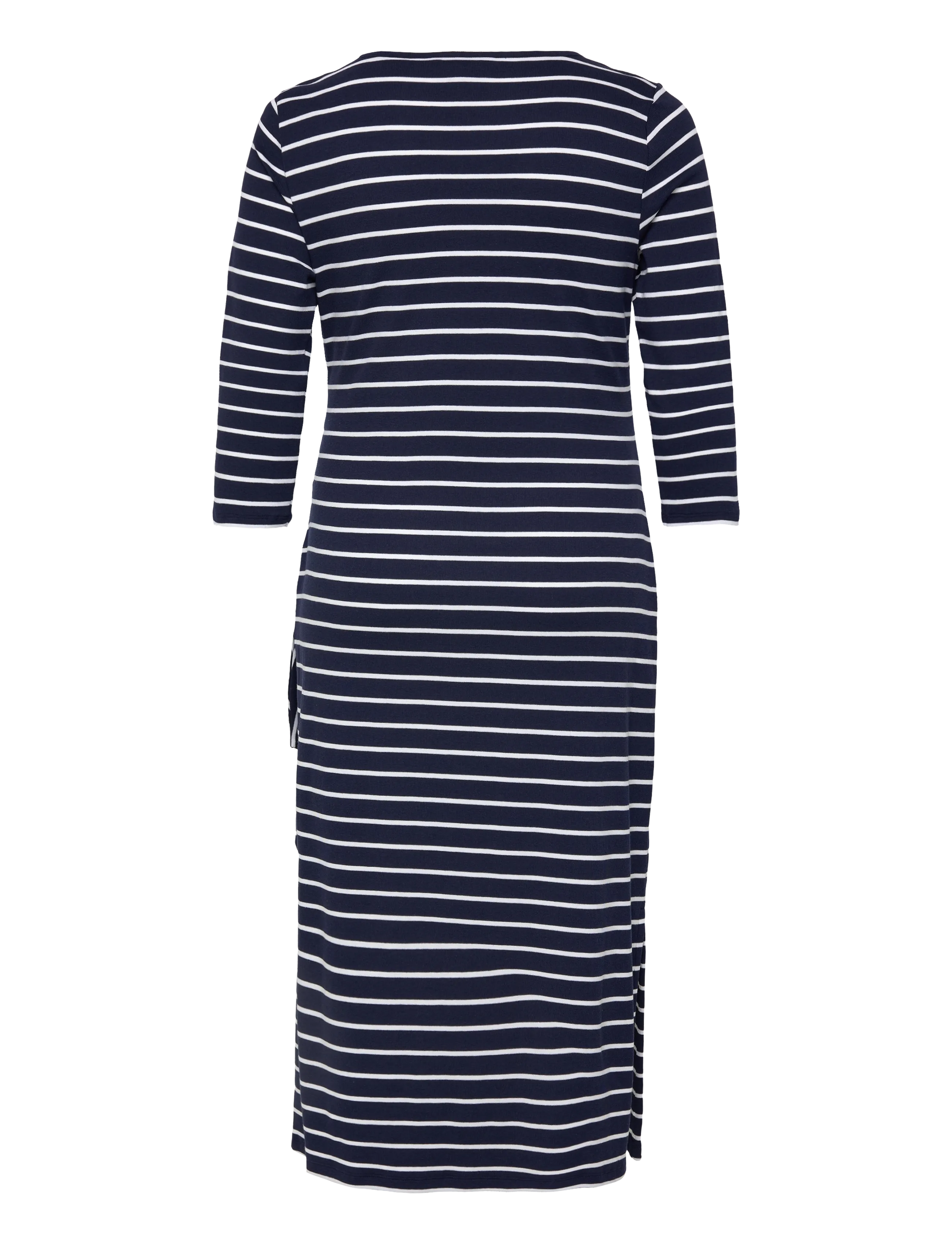 Lauren Women - Striped Tie-Front Cotton-Blend Dress - susiaučiamos suknelės - refined navy/whit - 2