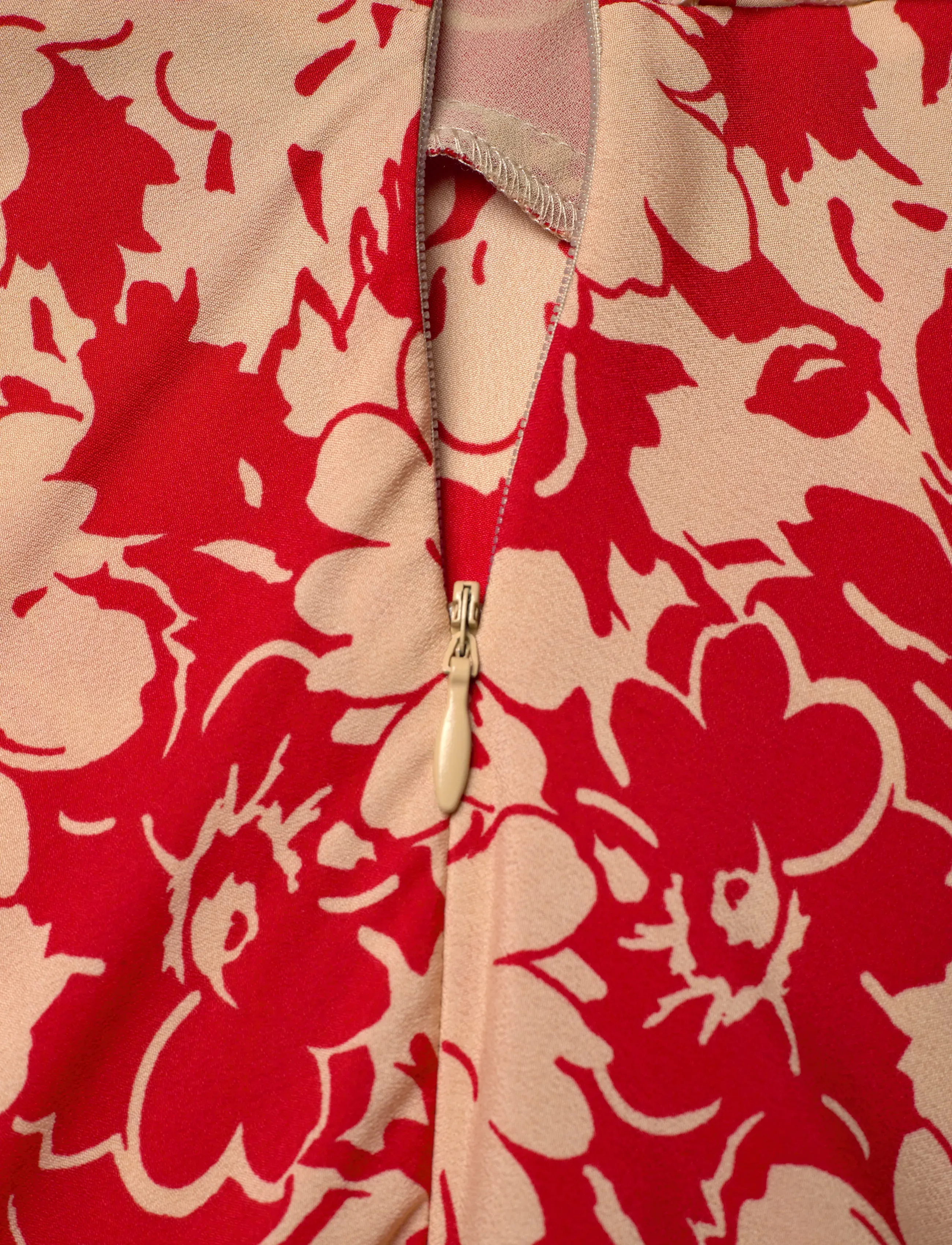 Lauren Women - Floral Belted Crepe Dress - red/tan - 1