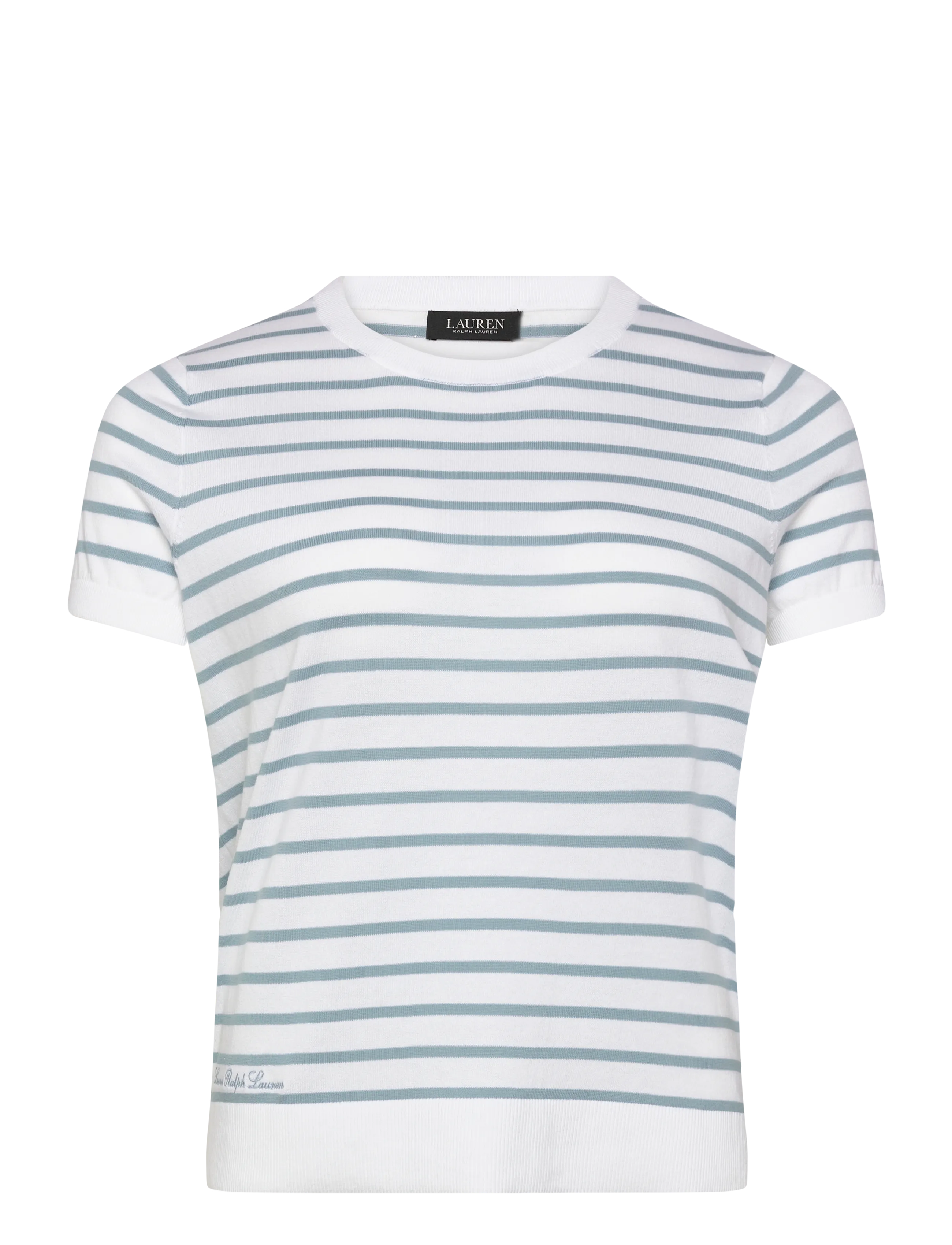 Lauren Women SUPERFINE COTTON-SWEATER-PULLOVER - T-Shirts & Tops - WHITE/BLUE NOTE / white