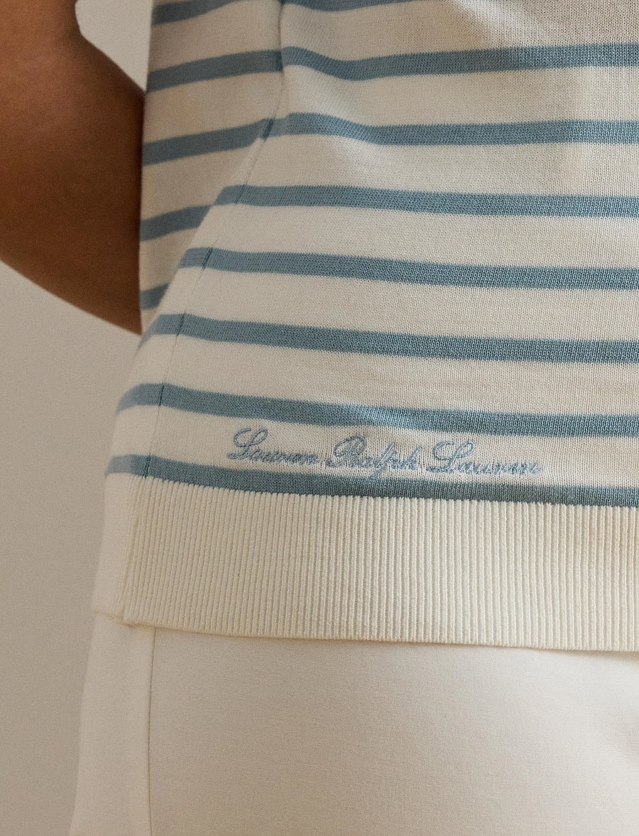 Lauren Women - SUPERFINE COTTON-SWEATER-PULLOVER - t-shirts - white/blue note - 4