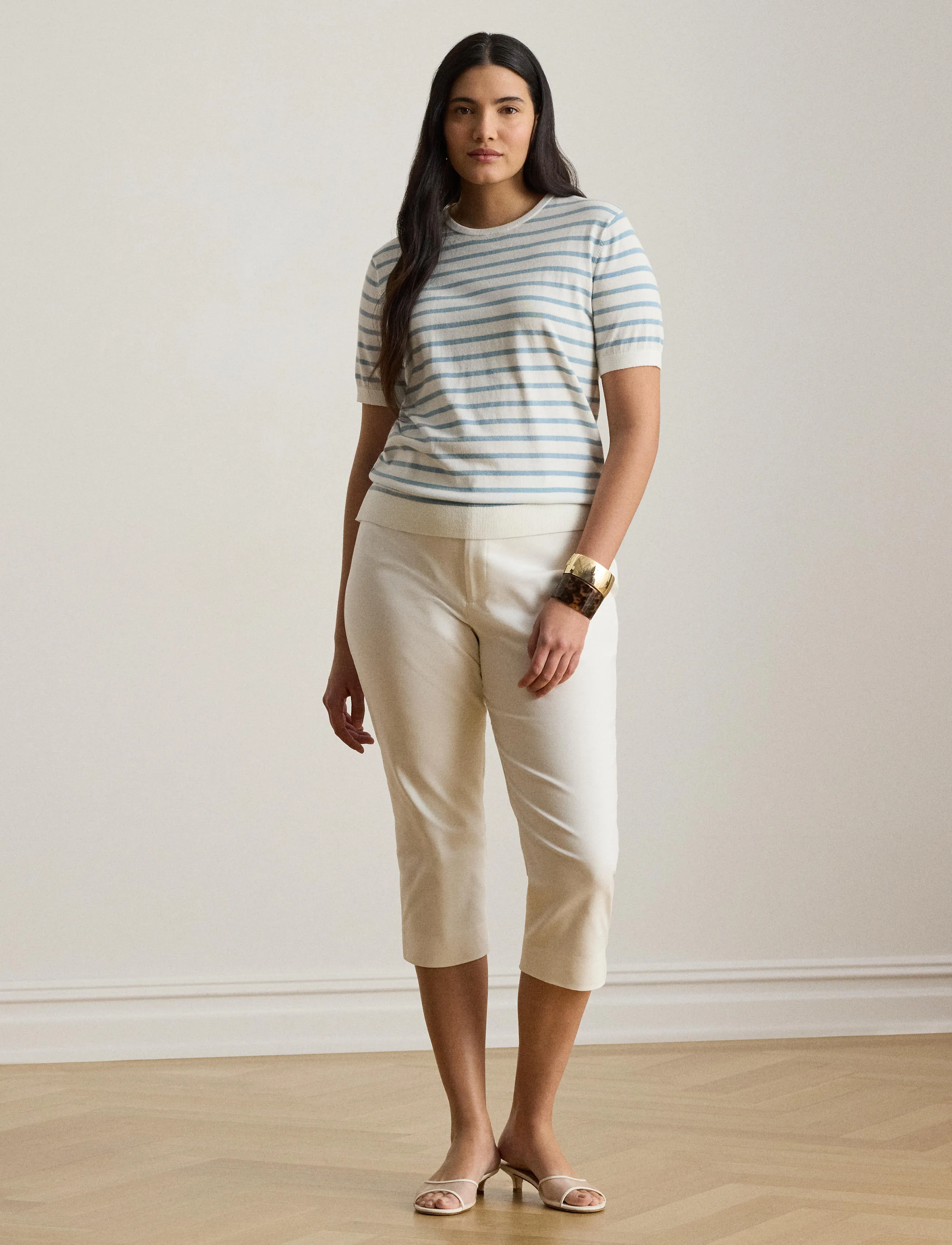 Lauren Women - SUPERFINE COTTON-SWEATER-PULLOVER - t-shirts - white/blue note - 5