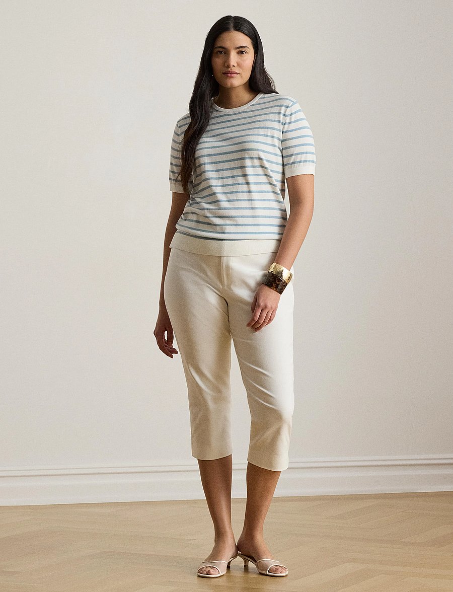 Lauren Women - SUPERFINE COTTON-SWEATER-PULLOVER - t-shirts - white/blue note - 5