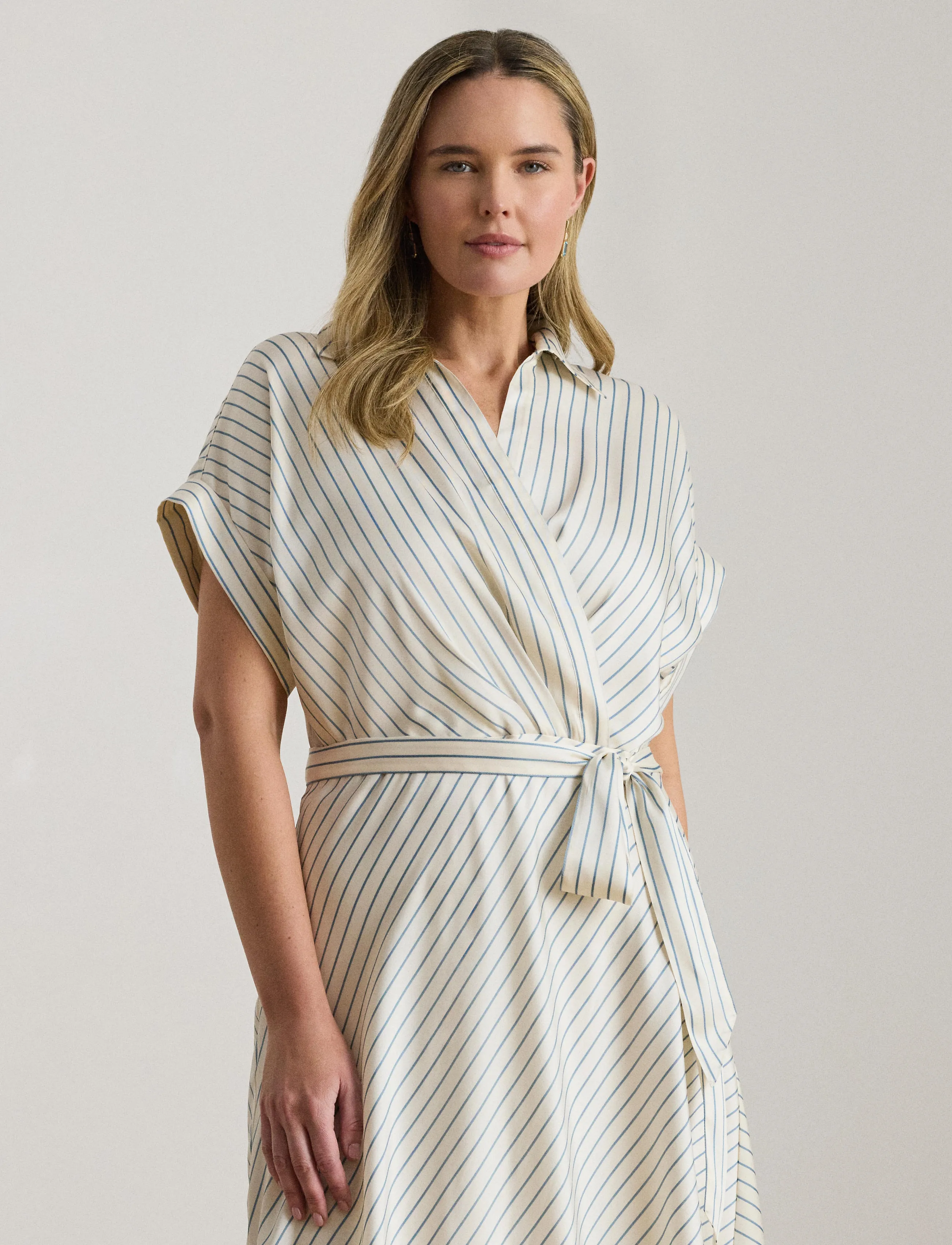 Lauren Women Luxe Twill-Wvn-Dresses, 46, Cream, Kjoler > Wrap-Kjoler, Dame