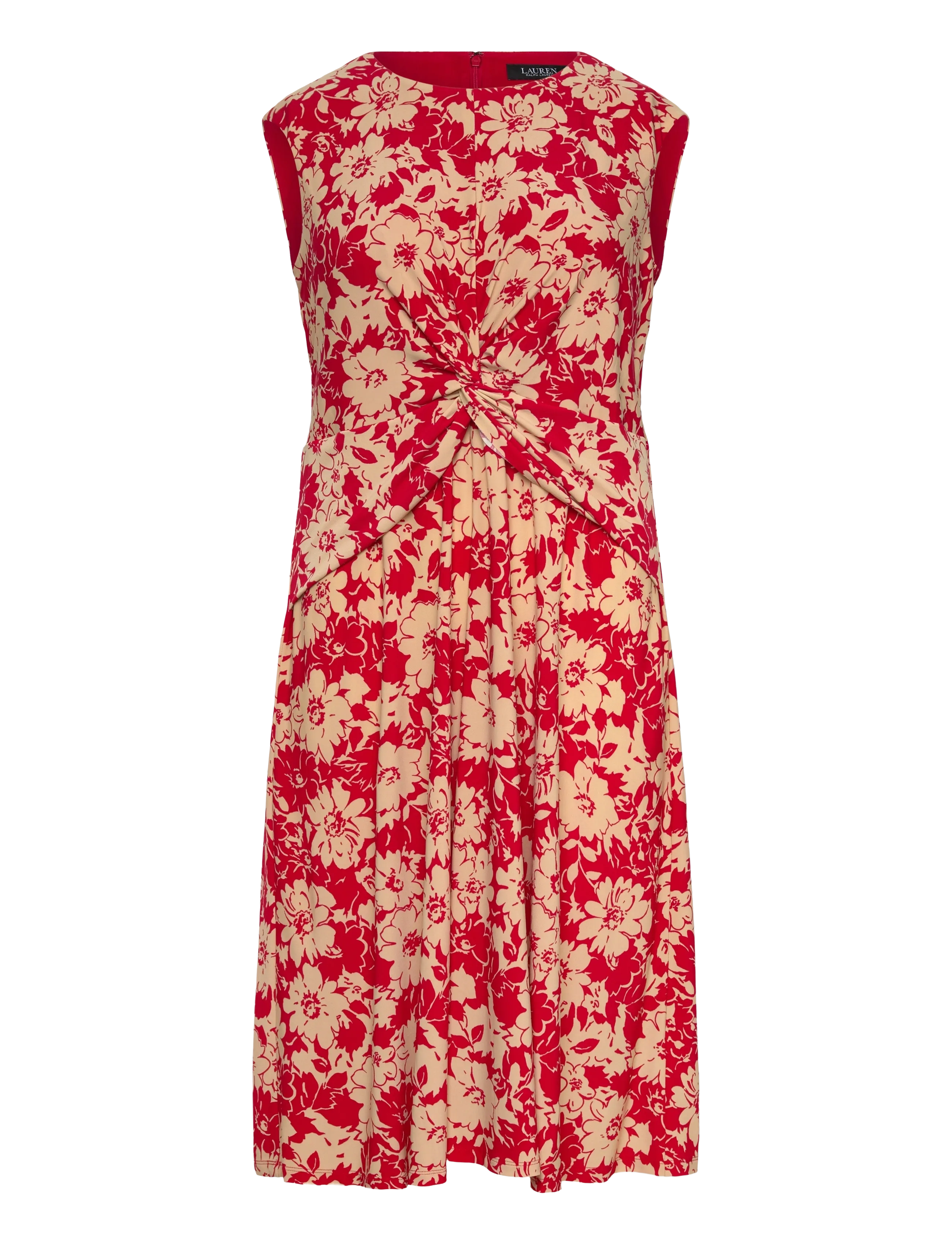 LAUREN Damen Str Klassisch Jersey-Knt-Kleider Rot - 46 - Damen