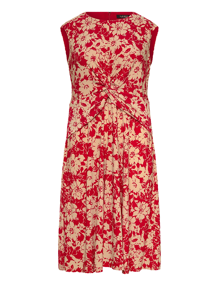 Lauren Women - STR CLASSIC JERSEY-KNT-DRESSES - sommerkleider - red/tan - 1