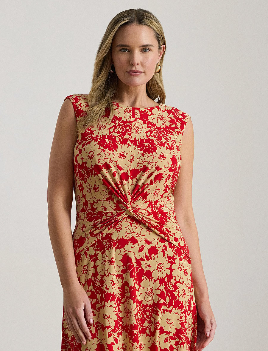 Lauren Women - STR CLASSIC JERSEY-KNT-DRESSES - sommerkleider - red/tan - 0